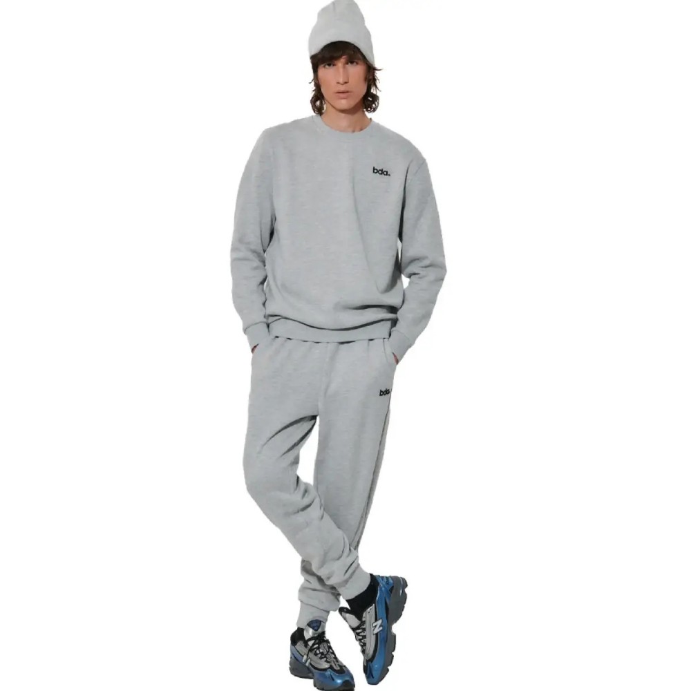 Ανδρικό Παντελόνι Φόρμας Body Action Men's Fleece Sportstyle Joggers 023627-01 (Light Melange Grey)