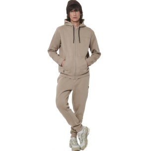 Ανδρική Ζακέτα με Κουκούλα Body Action Men's Zip Through Fleece Hoodie 073632-01 (Teak Beige)