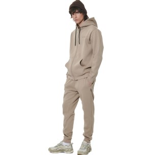 Ανδρική Ζακέτα με Κουκούλα Body Action Men's Zip Through Fleece Hoodie 073632-01 (Teak Beige)