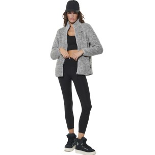 Γυναικεία Sherpa Ζακέτα Body Action Women's Fluffy Fleece Jacket 071624-01 (Heather Grey)