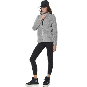Γυναικεία Sherpa Ζακέτα Body Action Women's Fluffy Fleece Jacket 071624-01 (Heather Grey)