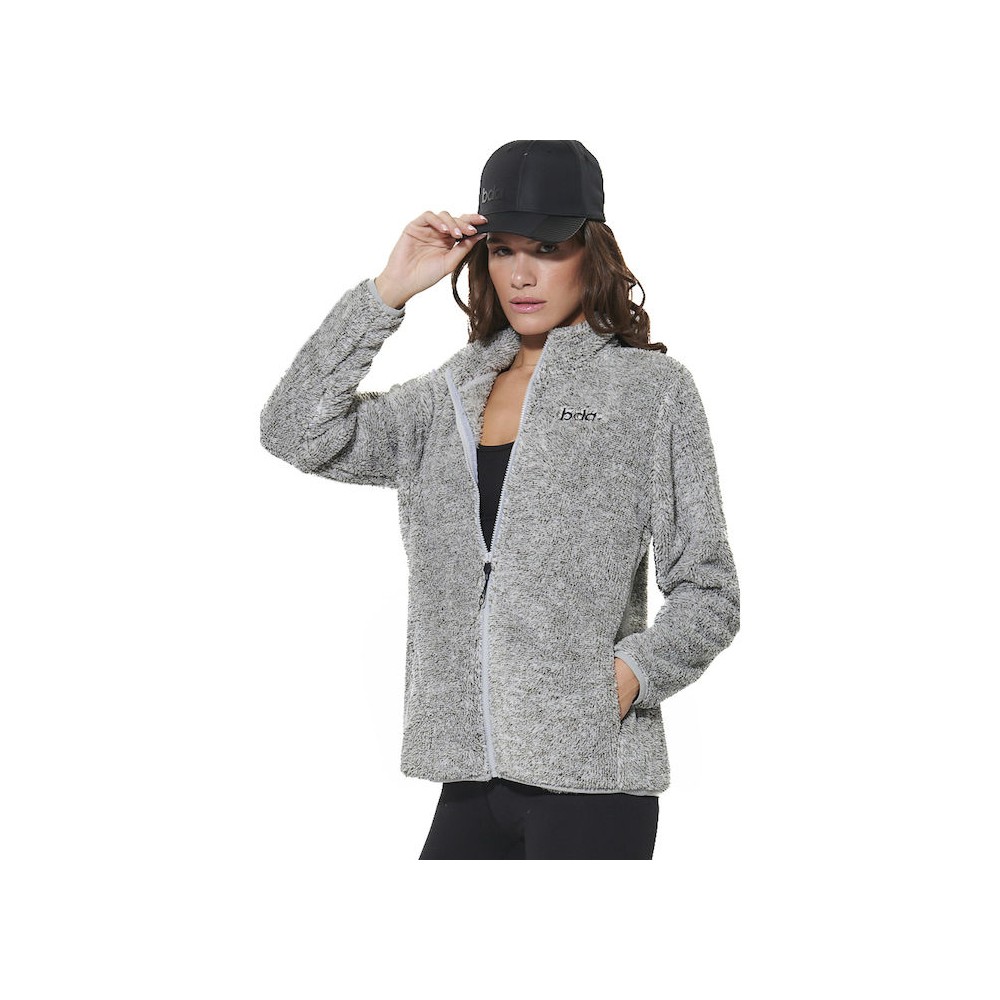 Γυναικεία Sherpa Ζακέτα Body Action Women's Fluffy Fleece Jacket 071624-01 (Heather Grey)