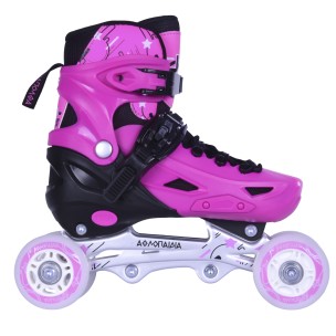 Αυξομειούμενα Πατίνια/Roller Skates/Παγοπέδιλα 3 σε 1 Αθλοπαιδιά, Ρόζ 002.10306/RIS/P/35 (Size 35-38)