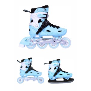 Αυξομειούμενα Πατίνια/Roller Skates/Παγοπέδιλα 3 σε 1 Αθλοπαιδιά, Μέντα 002.10306/RIS/MN/31 (Size 31-34)