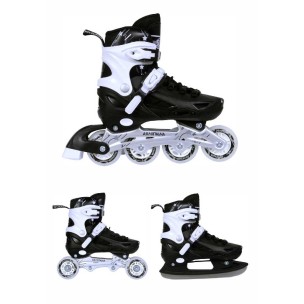 Αυξομειούμενα Πατίνια/Roller Skates/Παγοπέδιλα 3 σε 1 Αθλοπαιδιά, Μαύρο 002.10306/RIS/M/31 (Size 31-34)