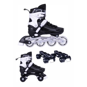 Αυξομειούμενα Πατίνια/Roller Skates 2 σε 1 Αθλοπαιδιά, Μαύρο 002.10306/INLR/M/31 (Size 31-34)