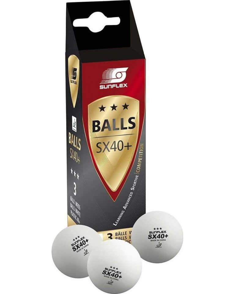 Μπαλάκια Ping Pong Sunflex SX40+ Competition PVC 3 Τεμάχια 97253