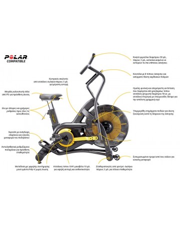 Ποδήλατο γυμναστικής ReNegaDe Air Bike AMILA 93801