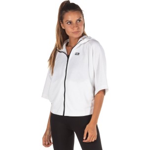 WOMEN OVERSIZED FULL ZIP HOODIE 071015-02-WHITE