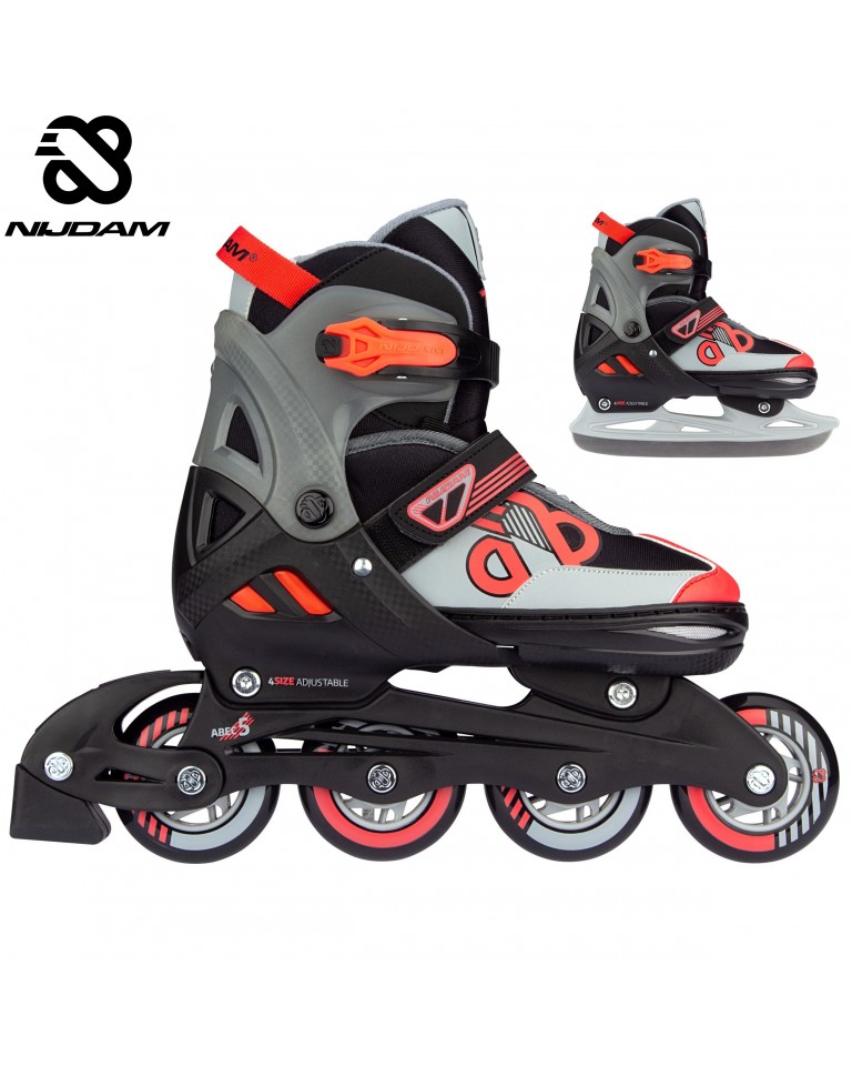 Παγοπέδιλα Nijdam Inline Skates - Combo "Red Raider" N14AC01 (Size 29-32)