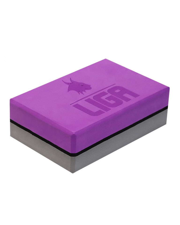 Τουβλάκι Yoga δίχρωμο (Two-color Yoga block) (γκρι/μωβ) Ligasport