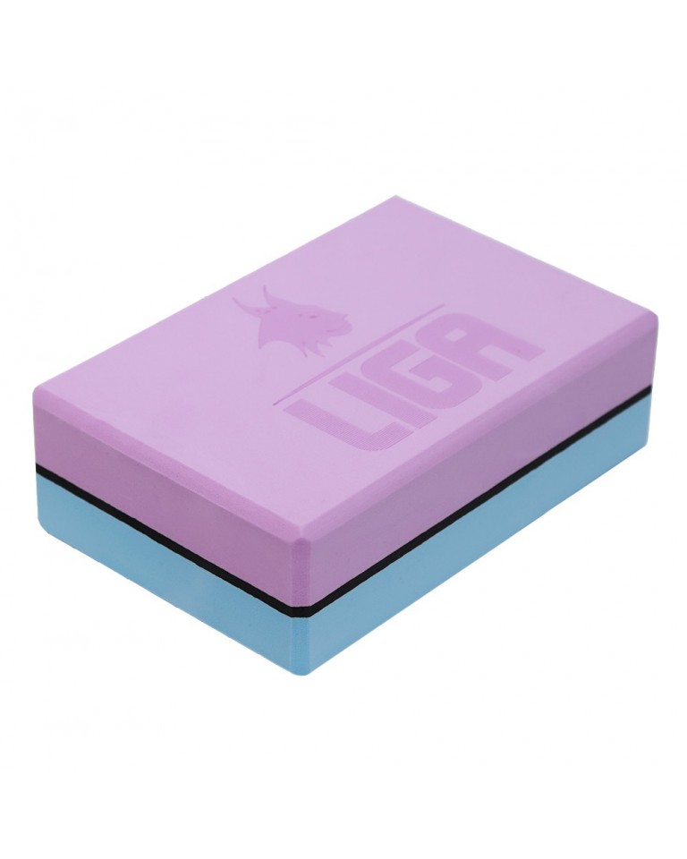 Τουβλάκι Yoga δίχρωμο (Two-color Yoga block) (γαλάζιο/μωβ) Ligasport