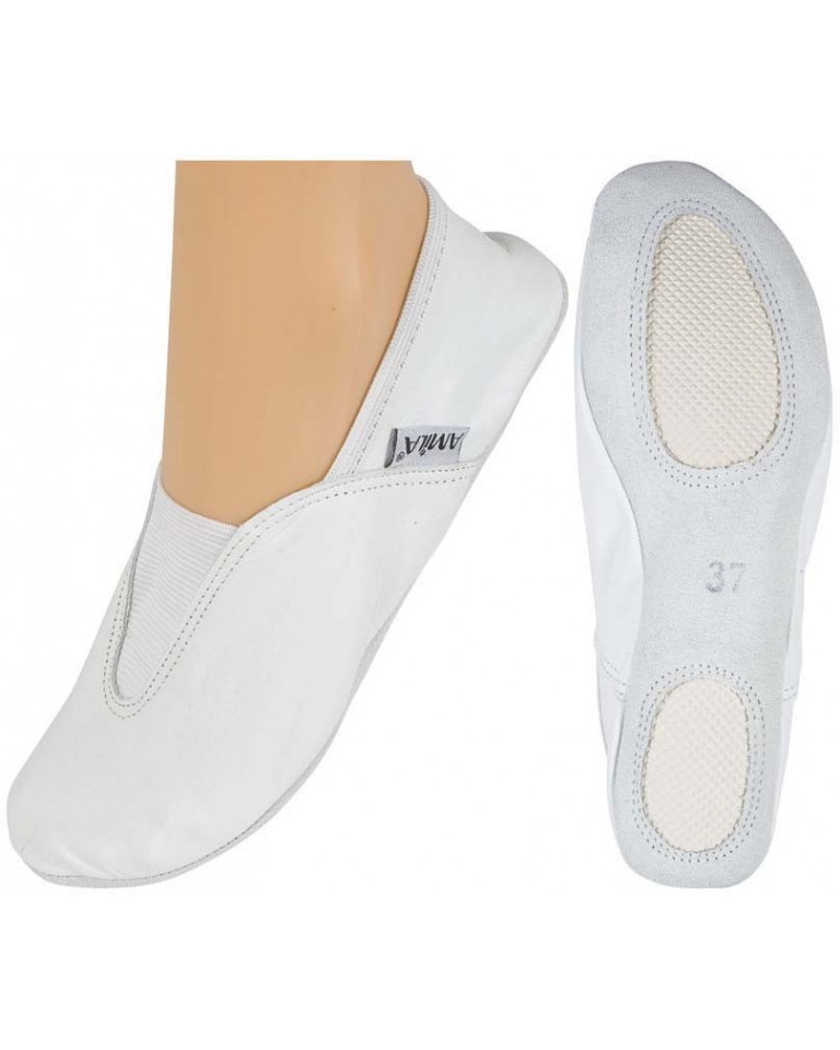 Παπούτσια Ενοργανης Γυμναστικής Δερμάτινα Λευκά Amila