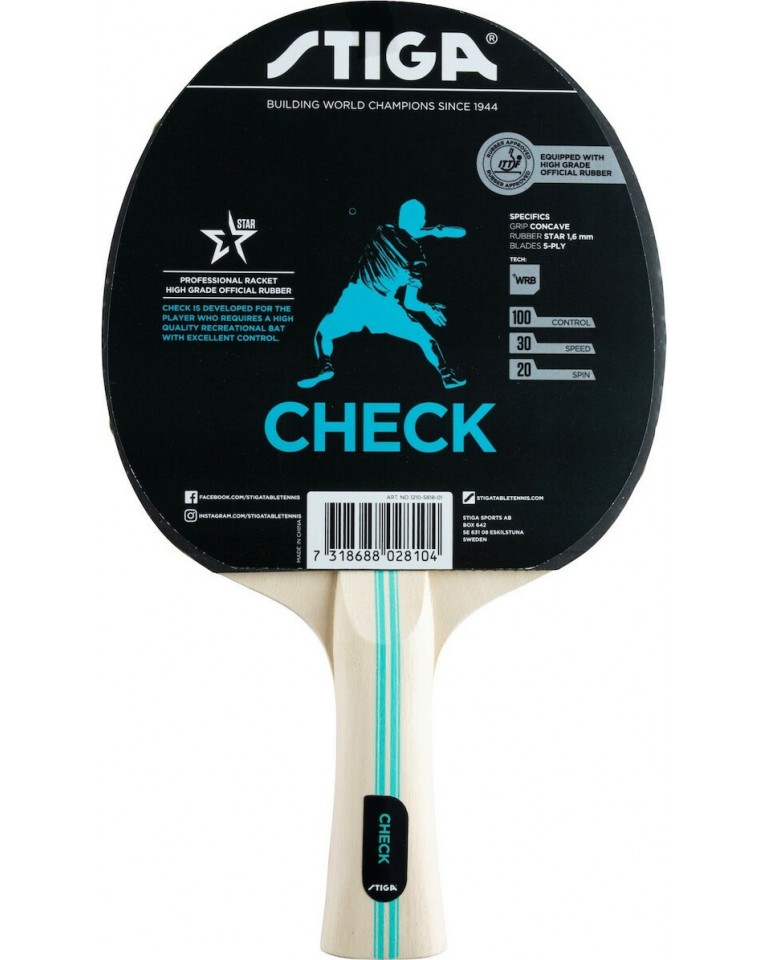 Stiga Bat Hobby Check 1210-5818-01 Ρακέτα Ping Pong