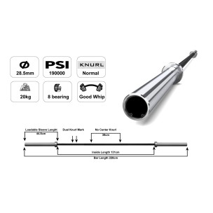 Μπάρα ολυμπιακού τύπου 220cm 20kg Φ50 Pegasus Β-5000-1