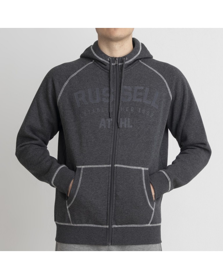 Russell Athletic Ανδρικό Φούτερ Ζακέτα με Κουκούλα και Τσέπες Γκρι (A1 036 2)