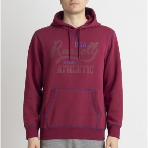 Russell Athletic Ανδρικό Φούτερ με Κουκούλα και Τσέπες Fleece Μπορντό (A1 035 2)