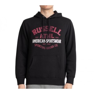 Russell Athletic Ανδρικό Φούτερ με Κουκούλα και Τσέπες Fleece Μαύρο (A1 041 2)