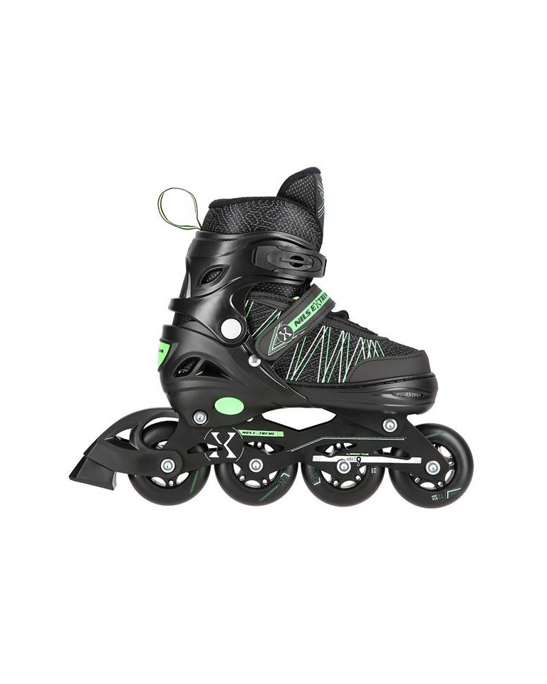 Αυξομειούμενα Πατίνια Rollers Nils Extreme In-Line Skates/Hockey Ice Skates 2 σε1 Μαύρο/Πράσινο NH11912 A (Size 31-34)