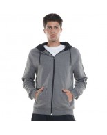 Body Action 073125 Ανδρική Φούτερ Ζακέτα με Κουκούλα και Τσέπες Dark Grey Melange
