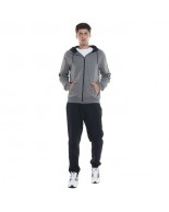 Body Action 073125 Ανδρική Φούτερ Ζακέτα με Κουκούλα και Τσέπες Dark Grey Melange