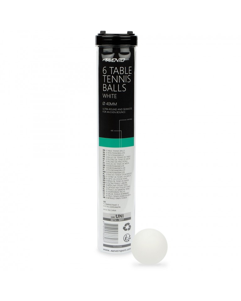 Μπαλάκια Ping Pong Avento Λευκά 46TH-WHT (6 τεμάχια)