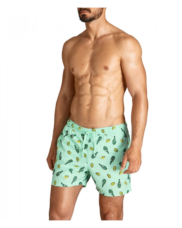 Ανδρικό Μαγιό Bjorn Borg Sylvester loose Swim Short 1p - Lemon Splash Blue Tint 2111-1039-72921