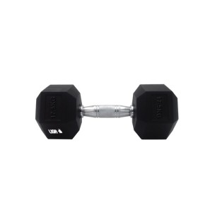 Αλτήρας Εξάγωνος με επικάλυψη λάστιχου Liga Sport Dumbbell  17.5 kg