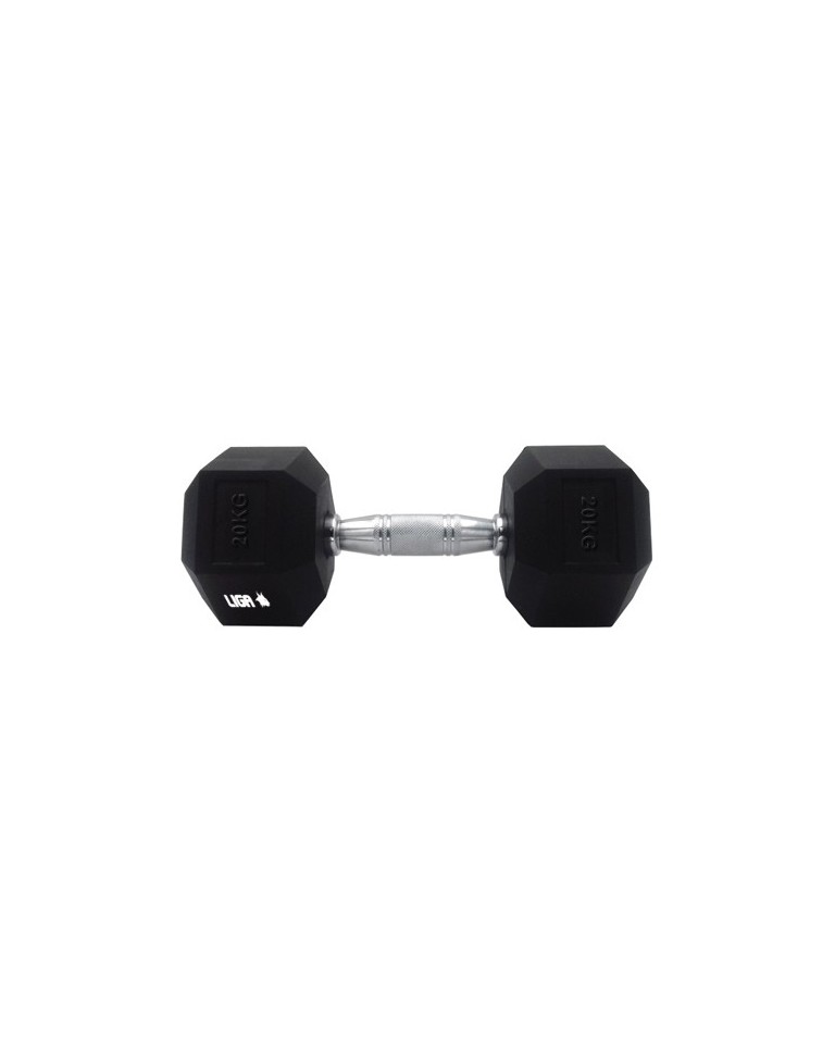Αλτήρας Εξάγωνος με επικάλυψη λάστιχου Liga Sport Dumbbell  20 kg