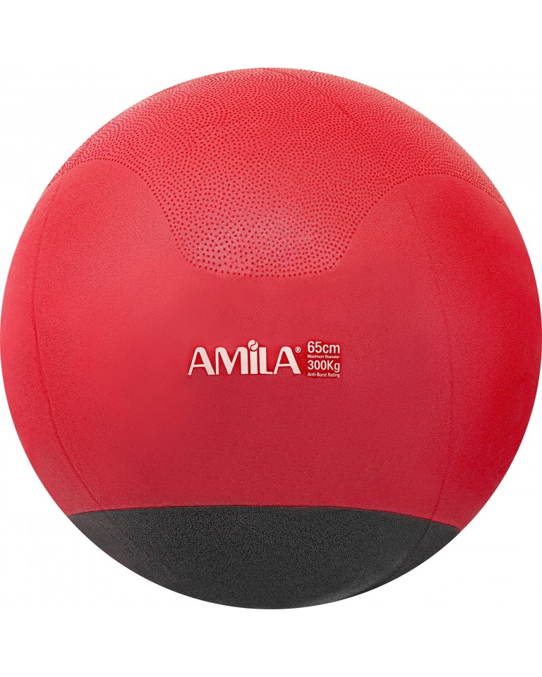 Μπάλα Γυμναστικής Amila Gymball 65cm Κόκκινη με Βάρος στην Βάση 48446