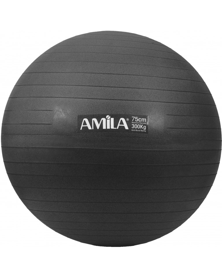Μπάλα Γυμναστικής Amila Gymball 75cm Μαύρη 95865