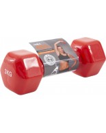 Κόκκινο αλτηράκι βινυλίου Amila Vinyl Dumbbell 3Kg 44493