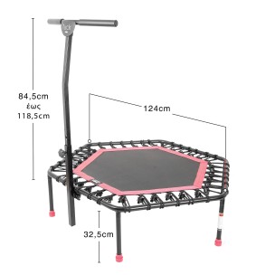 Εξάγωνο Τραμπολίνο με Λαβή Στήριξης Ροζ Amila 70268