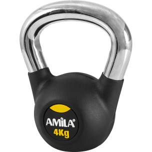 Kettlebell με Επένδυση Λάστιχου & Λαβή Χρωμίου 4 kg 44495