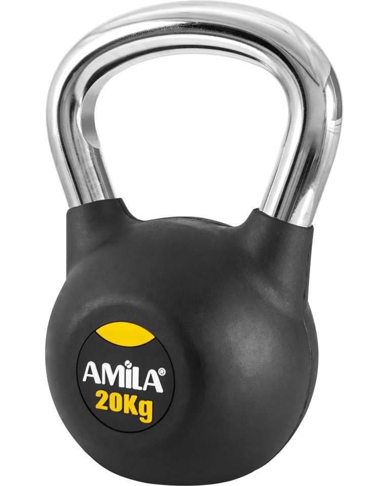 Kettlebell με Επένδυση Λάστιχου & Λαβή Χρωμίου 20kg 44499