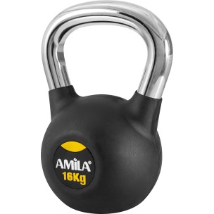 Kettlebell με Επένδυση Λάστιχου & Λαβή Χρωμίου 16 kg 44498