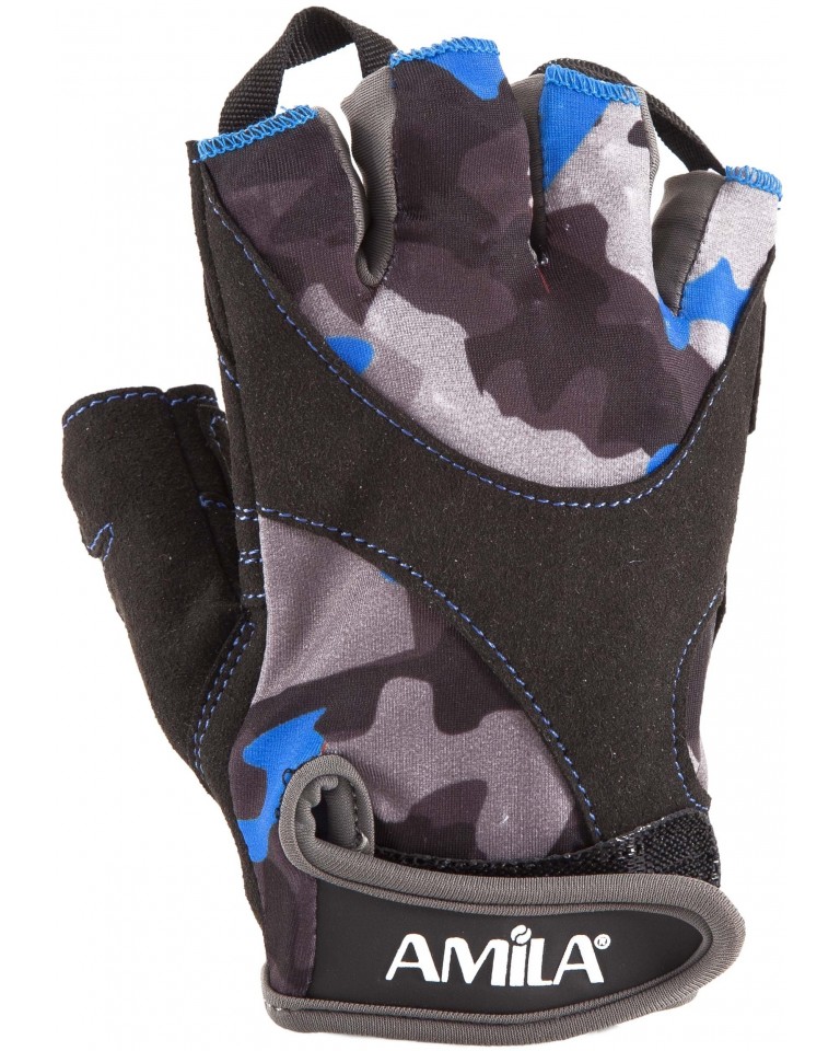 Γάντια Άρσης Βαρών Amila Amara Lycra CamoBlue S 8330601