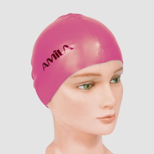 Σκουφάκι πισίνας απλά μονόχρωμα, Ροζ (47016)