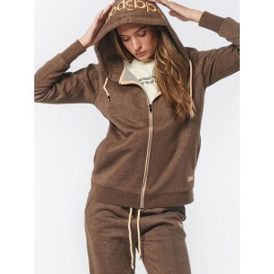 Γυναικεία Ζακέτα με Κουκούλα Body Action Women Full Zip Hoodie 071227-06B   D.Brown