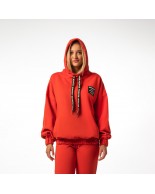 Γυναικείο Φούτερ με Κουκούλα Be Nation Semi Long Antifit Hoodie L.Red 06102202 5A