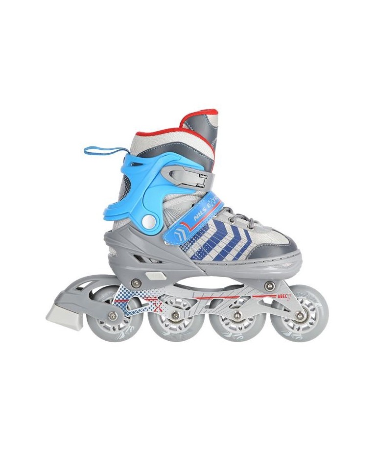 Αυξομειούμενα Roller Nils Extreme In-Line Skates/Hockey Ice Skates 4 σε1 Γκρί/Μπλέ NH18192 A (Size 29-33)
