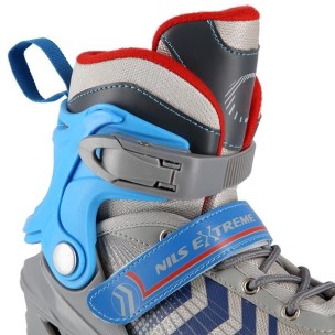 Αυξομειούμενα Roller Nils Extreme In-Line Skates/Hockey Ice Skates 4 σε1 Γκρί/Μπλέ NH18192 A (Size 29-33)