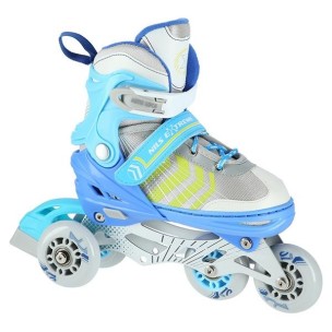 Αυξομειούμενα Roller Nils Extreme In-Line Skates/Hockey Ice Skates 4 σε1 Μπλέ NH18192 A (Size 29-33)