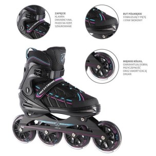 Αυξομειούμενα Πατίνια Roller NA 1128 Μαύρο/Μώβ In-Line Skates Nils Extreme (Size 43-45)