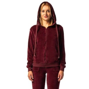 Γυναικεία Ζακέτα με Κουκούλα Be Nation Velour Full Zip Hood Bordeaux 07102206 5C