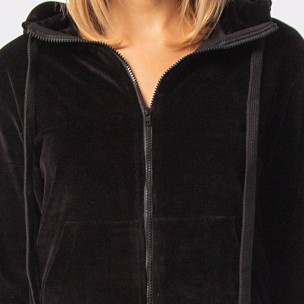 Γυναικεία Ζακέτα με Κουκούλα Be Nation Velour Full Zip Hood Black 07102206 01