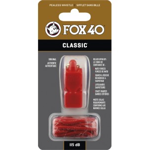 Σφυρίχτρα FOX40 Classic Safety Κόκκινη με Κορδόνι