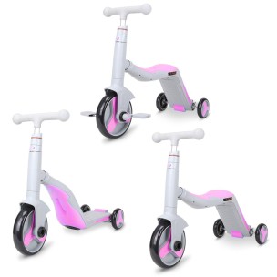 G&C Scooter Fun HD 868 3 σε 1 Πολυμορφικό Γκρι/Ροζ