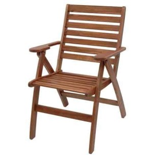 Καρέκλα Πτυσσόμενη με Μπράτσα 3 Θέσεων Acacia (W60xD64xH46/91cm)