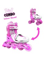 Αυξομειούμενα Inline/Roller Skates Yvolution Neon Combo 2 σε 1, Ροζ